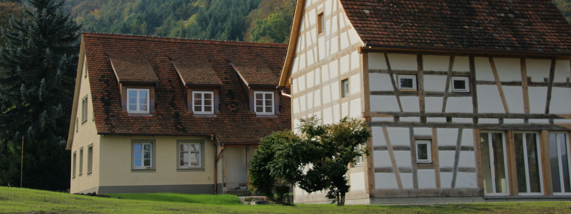 Ensemble aus Stallscheune und Kutscherhaus